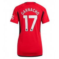 Camisa de Futebol Manchester United Alejandro Garnacho #17 Equipamento Principal Mulheres 2023-24 Manga Curta